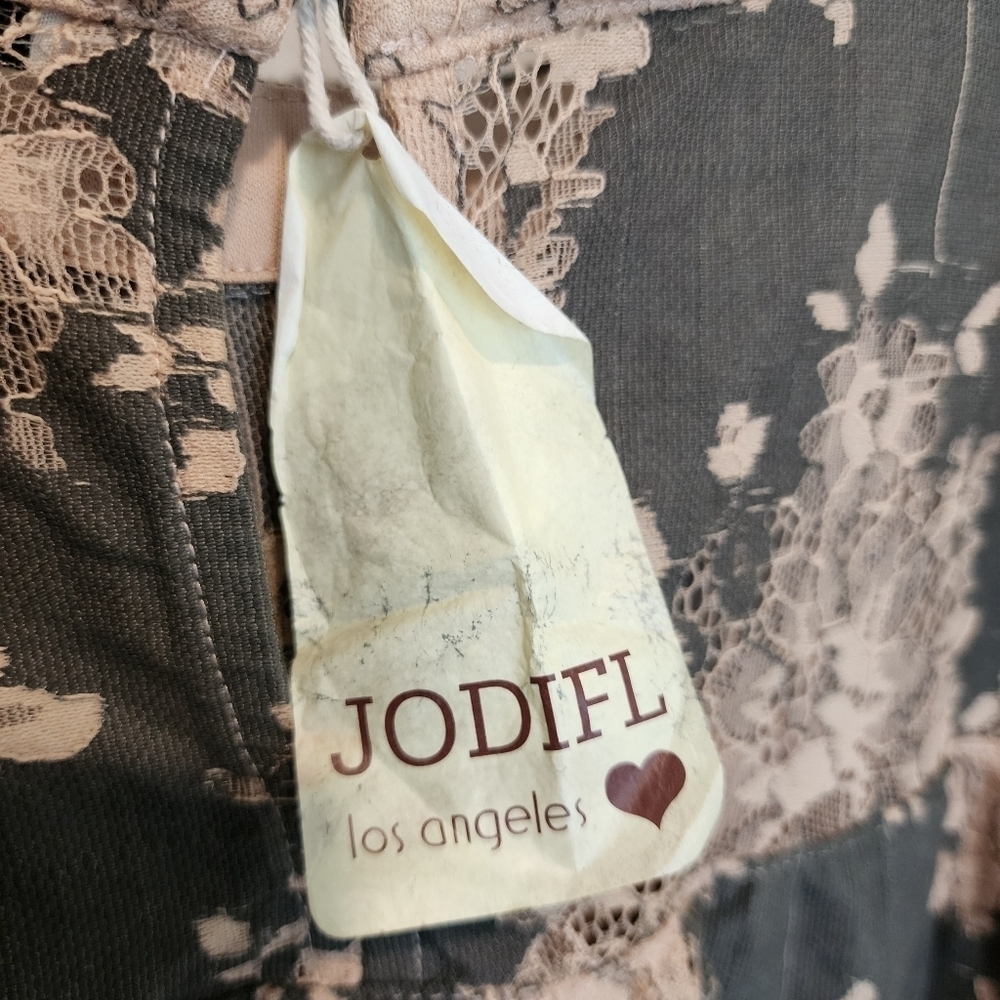 NWT Jodifl Eyelash Lace Floral Chevron Tunic Top Women's Size Large L Boho New - Picture 7 of 10